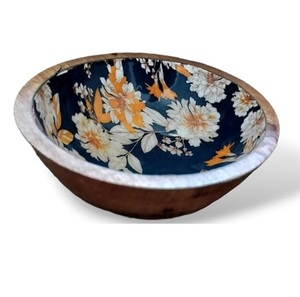 Bol en bois d'acacia pour la maison, les hôtels et les restaurants, forme personnalisée, bol à fruits en émail, bols à fruits en bois massif - Product Image 5