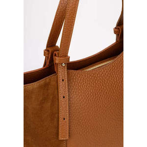 Structured <b>Handbag</b> in Genuine Dollar and suede Leather - Made in Italy - Art. 25404 - Product Image 4