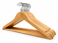 Lot de 5 cintres en bois antidérapants lisses avec rainures pour vêtements
