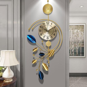 Ak Brass Vertically Metal Decorative Modern <b>Wall</b> Clock With Golden Finishing Wedding Decorative <b>Wall</b> Clock For <b>Home</b> <b>Decor</b> - Product Image 2