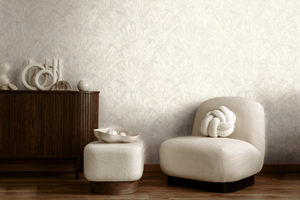 Fabriqué en Allemagne, design européen, rouleaux de papier peint blanc beige, vinyle non tissé, maison et vie, 10,05 x 0,53 m - Product Image 2