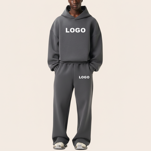 Conjunto Deportivo Personalizado de Alta Calidad, Chándal Urbano con Estampado Sólido, Sudadera con Capucha y Pantalones Jogger de Felpa 100% Algodón para Hombre - Product Image 4