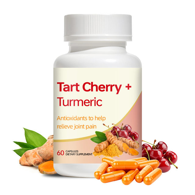 Tart Cherry Turmeric Capsules Joint Wellness Antioxidant Support Supplement OEM Private Label Manufacturer Factory