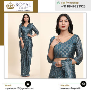 ชุดแต่งงานของนักออกแบบแฟชั่นเสื้อผ้าแนวพื้นเมืองอินเดียผ้าแฟนซีพร้อมงานฟอยล์ระดับพรีเมียม - Product Image 5