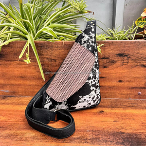 Personnalisable cheveux sur la main outillé bandoulière sac à bandoulière pour unisexe Western en cuir véritable Vintage voyage unique épaule poitrine sac - Product Image 3