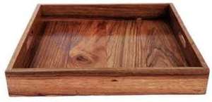 Plateau de service en bois 2 pièces plateau en bois Fabricant et exportateur petit-déjeuner plateau de service en bois - Product Image 5