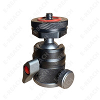 Mini trépied avec rotule en alliage d'aluminium, vis 1/4" et 3/8", support pivotant à 360° pour accessoires d'appareil photo et flash