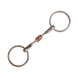 Broca de boca de cobre de tres partes | Broca de entrenamiento de caballos de acero inoxidable articulada doble | Tachuela de equitación ecuestre - Product Image 6