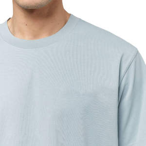 เสื้อยืดผู้ชายไซส์ใหญ่ ผ้าคอตตอนถักเนื้อหนา 100% สีพื้น ทรงหลวม ไหล่ตก สไตล์สตรีทแวร์ คุณภาพดีที่สุด - Product Image 3