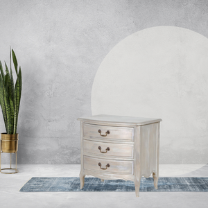 Meubles de salon français à prix de gros Table d'appoint ancienne Table d'appoint à trois tiroirs en bois massif Armoire de rangement en bois - Product Image 3