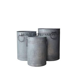 Set Of 3 Metal Galvanized Planer And Pot Bucket Shape Large Size Handmade Designer Fancy Look Home And Hotel Decorative Planter - Product Image 5