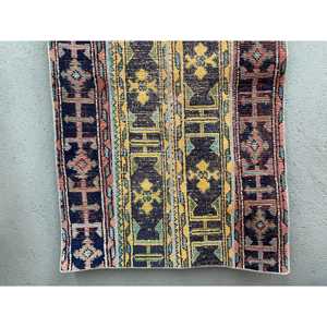 พรมตุรกีวินเทจขนาด 2.9x4.5 ฟุต พรมขนาดเล็ก พรมขนสัตว์โมร็อกโกสีแดงน้ำเงิน - Product Image 2