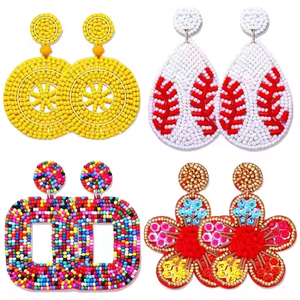 Nueva joyería de moda, pendientes bordados, pendientes hechos a mano con cuentas para mujeres y niñas, joyería de moda - Product Image 5