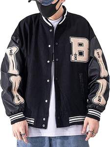Nuevo diseño de moda chaquetas universitarias sueltas parches de chenilla Letterman College Bomber chaquetas de béisbol para hombres - Product Image 6