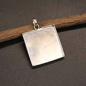 Colgante de marco de bisel cuadrado de 25mm de Plata de Ley 925 sólida para cenizas, relleno de resina, piedras preciosas finas, regalos de joyería conmemorativos - Product Image 5