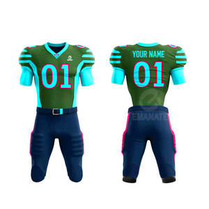 Uniforme de Fútbol Americano Profesional para Equipo, Diseño Personalizado, Impreso, Transpirable, Conjunto de Camiseta y Pantalón de Manga Corta - Product Image 1