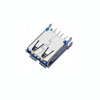 Connecteur USB 3.0 femelle vertical Ariba Technology, coque en acier inoxydable, plaqué étain, LCP + 30 % fibre de verre, ignifuge UL94V-0