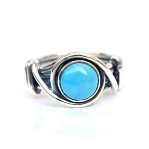 December Birthstone <b>Turquoise</b> Ring Classic Sterling Silver Sleeping Beauty Bezel Setting for Engagement Anniversary Wedding Gift - Product Image 2