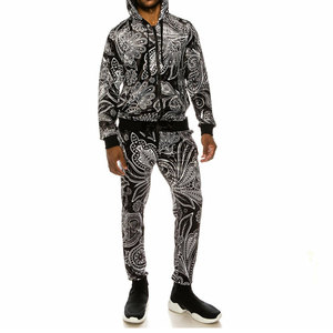 Chándal de dos piezas de terciopelo negro de alta calidad para hombre, conjunto de pantalones de chaqueta de patrón sólido con diamantes de imitación hasta la rodilla para invierno - Product Image 1