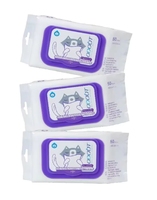 Lingettes pour animaux de compagnie sans alcool, 48 paquets par boîte, portables