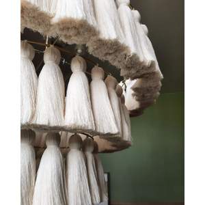 Lámpara Colgante Rectangular con Borlas de Algodón Blanco Cálido, para Habitaciones Infantiles de Tamaño Mediano - Product Image 2