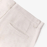 Pantalon décontracté pour homme, coupe ample, respirant, couleur unie, jambe droite, kaki, pantalon de plage, pantalon en lin pour homme, logo personnalisé OEM