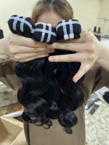 วิกผมคนผมดิบแบบลอนผมธรรมชาติผมบริสุทธิ์แบบคู่สไตล์เวียดนาม - Product Image 6