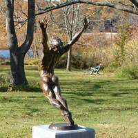 Escultura famosa de metal de tamaño real para mujer, escultura de bronce para chica bailarina