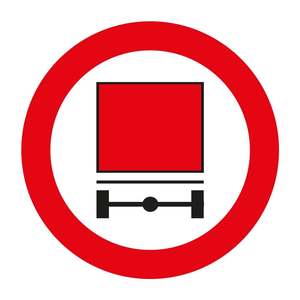Señal de Tráfico para Exteriores TT-16b, Reflectante, de Advertencia, Prohibido el Transporte de Mercancías Peligrosas, Material Metálico - Product Image 1