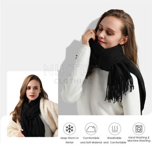 Long Warm Knit Neck Wrap <b>Scarf</b> Lightweight Eco-Friendly Stretch Fabric Smooth Texture Comfortable Coverage Outdoor Winter - Product Image 5