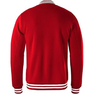 Chaqueta universitaria personalizada al por mayor con logotipo bordado chaqueta universitaria con mangas de cuero de diseño libre para hombre - Product Image 2