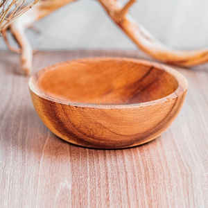 Juego de 4 cuencos de madera de acacia sostenible de WONDER OVERSEAS Ecológico Desechable Estilo europeo Personalizable - Product Image 5