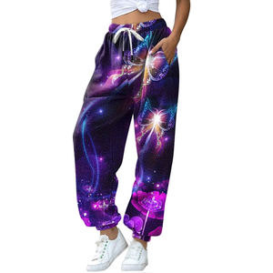 Pantalones de chándal transpirables y cómodos para mujer, los más demandados, sublimación de Color personalizado, estilo informal de cintura media para uso diario - Product Image 3