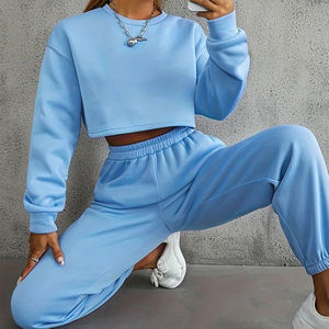 Chándal de Color liso para mujer, ropa de calle, nuevo chándal de invierno para mujer para adultos, chándal informal personalizado de algodón 100% para mujer - Product Image 3