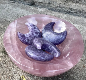 HERMOSAS LUNAS DE MEDIA LUNA CRISTAL/PIEDRAS PRECIOSAS A GRANEL LEPIDOLITA ÁGATA LUNA/LUNA DE PIEDRA DE BOLSILLO LEPIDOLITA PÚRPURA DE CALIDAD PREMIUM - Product Image 4