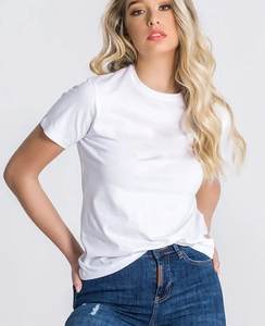 Camiseta de 100% algodón unisex para mujer, Top corto de alta calidad con logotipo impreso personalizado y cuello redondo, camisetas de manga corta para mujer - Product Image 5