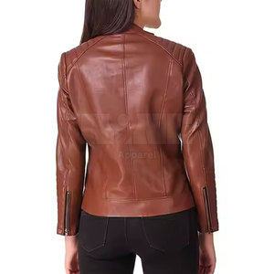 Último estilo Pakistán hizo chaquetas de cuero de punto de las mujeres transpirables bajo MOQ precio al por mayor - Product Image 2