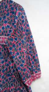 100% à la mode coton motif fleuri conception imprimé maxi robe avec taille personnalisée tenue décontractée pour les femmes portant des articles ensembles - Product Image 4