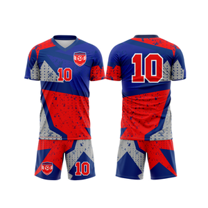Conjunto de uniformes de fútbol impresos sublimados de diseño personalizado OEM/ODM equipo personalizado estiramiento en cuatro direcciones sin costuras de secado rápido transpirable 100% - Product Image 2