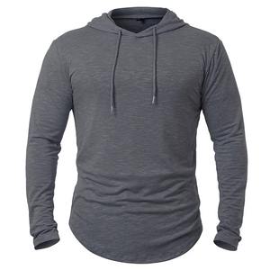 Sudaderas con capucha atléticas ligeras para hombre, Camisa con capucha deportiva de entrenamiento de manga larga, camiseta informal para correr en el gimnasio, sudadera - Product Image 5