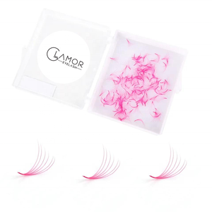 Plateau d'extensions de cils Promade Fans Colle à cils de couleur lâche Vente en gros Boîtes avec logo personnalisé Emballage Fabricant asiatique naturel - Product Image 1