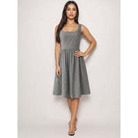Robe mini décontractée bohème chic en coton tissé à la main, respirante, coupe trapèze, bretelles spaghetti, taille naturelle et ourlet à volants, taille XS