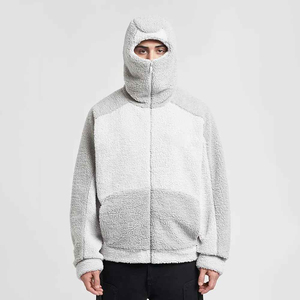 Top Trending Face Cover Sudadera con capucha enmascarada para hombres Ropa de calle Hip Hop Algodón esponjoso Cuello alto Sudaderas con capucha - Product Image 6