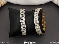 Bijoux élégants en diamant américain Ensemble de 2 bracelets de fête polonais bicolores Bijoux de créateur élégants pour femmes et mariage