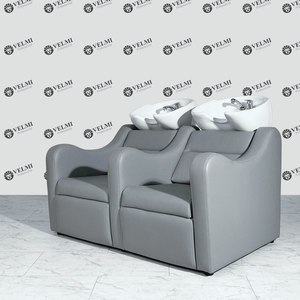 Sillón de Barbería Reclinable Moderno con Lavacabezas Doble, Tapizado en Cuero Sintético - Product Image 3