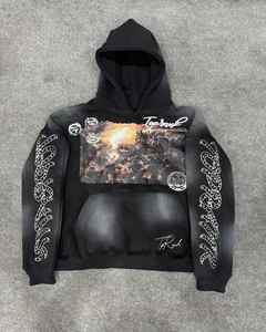 Sweat à capuche pour homme adulte fabriqué au Pakistan, 100% coton, manches longues, logo personnalisé brodé, séchage rapide, taille élastique, léger, bas prix - Product Image 4