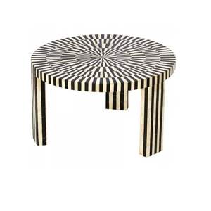 Vente en gros en usine d'articles d'hôtel Tabouret incrusté d'os en MDF Tabouret de salon moderne incrusté d'os en gros de bonne qualité pour la chambre à coucher - Product Image 3