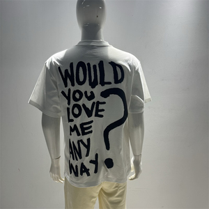 T-shirt surdimensionné décontracté à manches courtes pour hommes 100% coton épaule tombante impression de logo personnalisé vente à chaud solide tricoté - Product Image 4