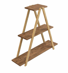 Support à plantes d'angle triangulaire à 3 niveaux, étagère à fleurs décorative en bois, design scandinave moderne - Product Image 1