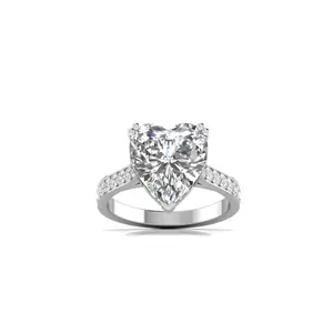 Bague solitaire en diamant de 3 carats en forme de cœur pour femmes, diamant moissanite, bijoux de fiançailles, fournisseur en gros - Product Image 2